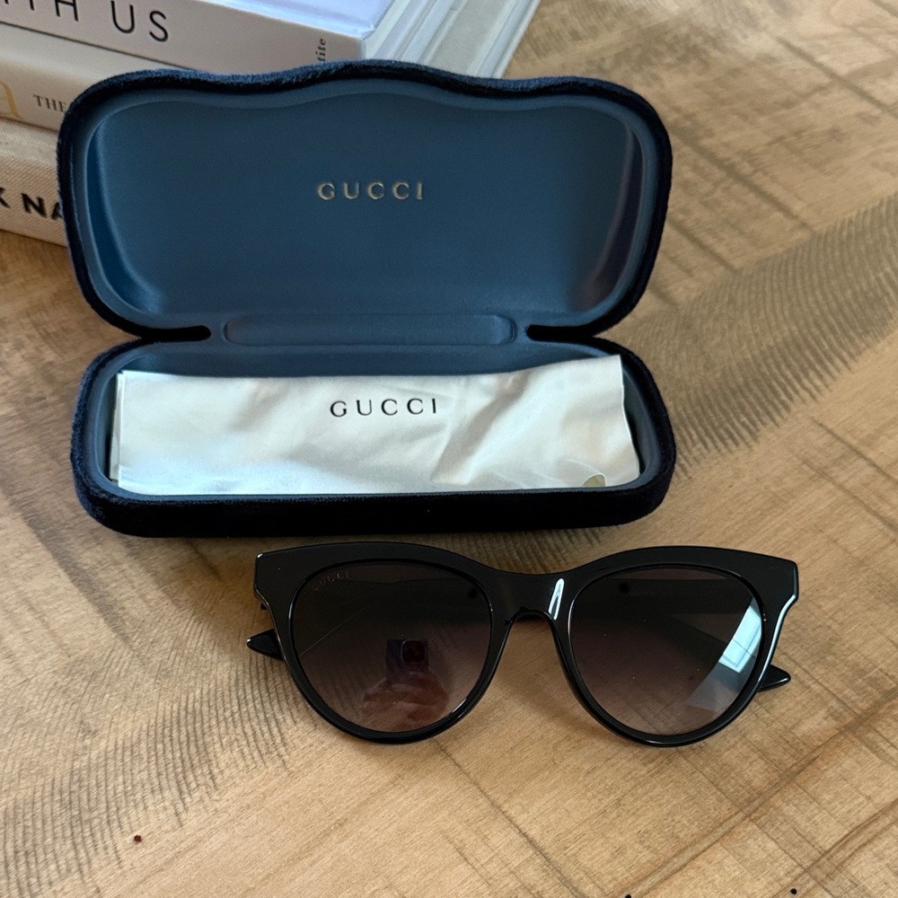 Gucci Women's Black Cat-Eye Sunglasses